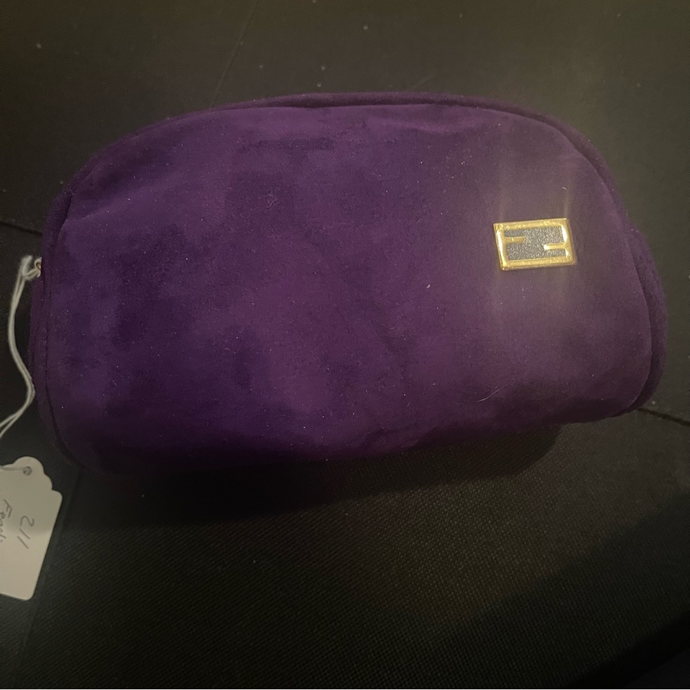Authentic Fendi purple suede makeup bag